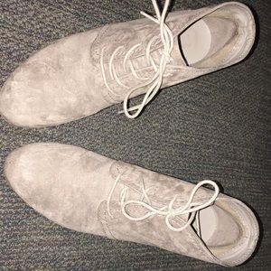 Arizona Jeans Co. grey Suede wedge lace up booties